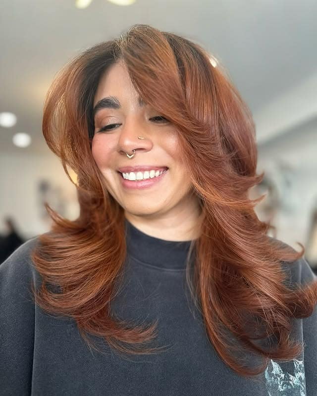 6. Full Feathered Layers in Warm Auburn - Layered Hairstyles