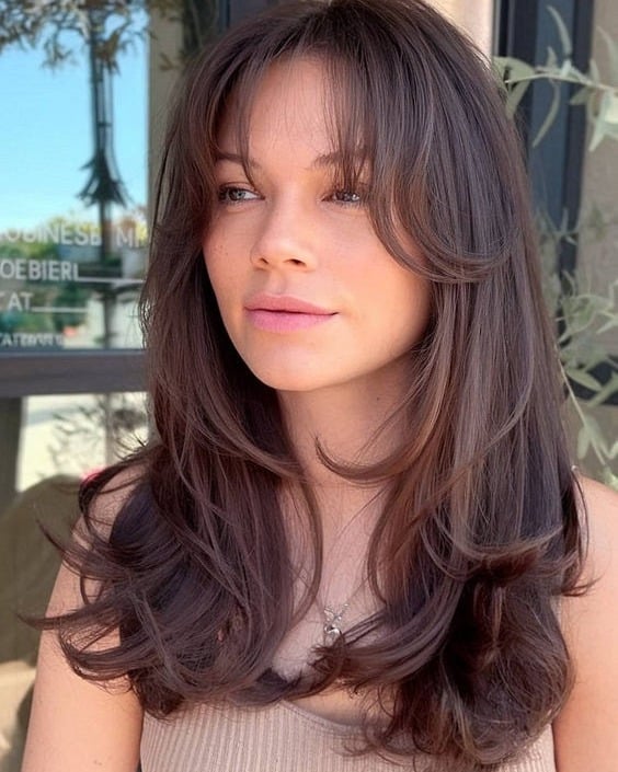 12. Soft Curtain Layers in Warm Brunette - Layered Hairstyles