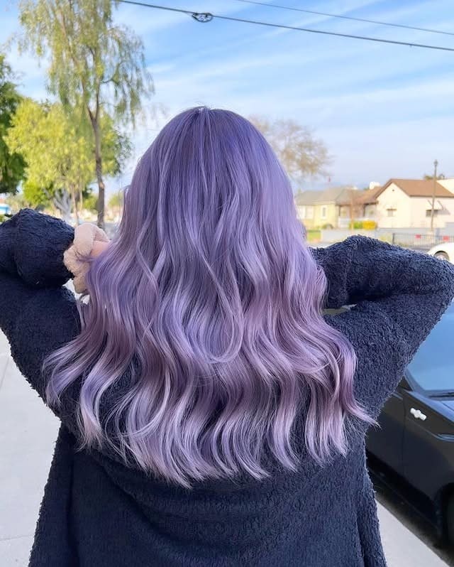 1. Soft Wavy Lavender Blend - Lavender Hair Color