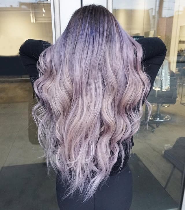 2. Smoky Lavender Ombre - Lavender Hair Color