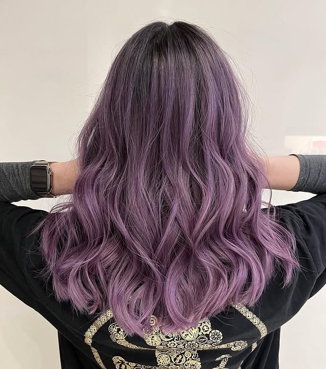 7. Deep Violet with Lavender Accents - Lavender Hair Color