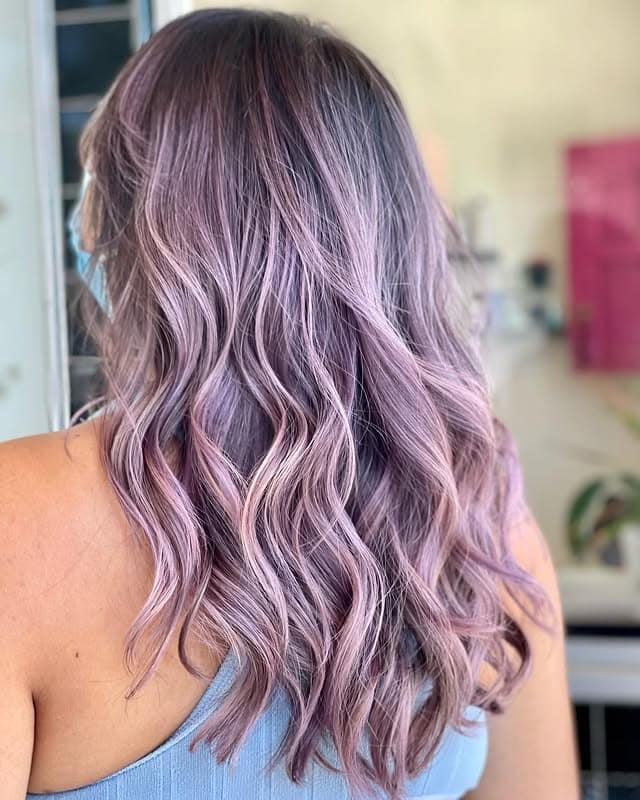 13. Ashy Lavender Balayage - Lavender Hair Color
