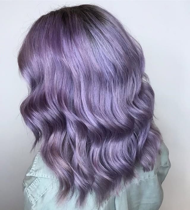 17. Classic Soft Lavender Waves - Lavender Hair Color
