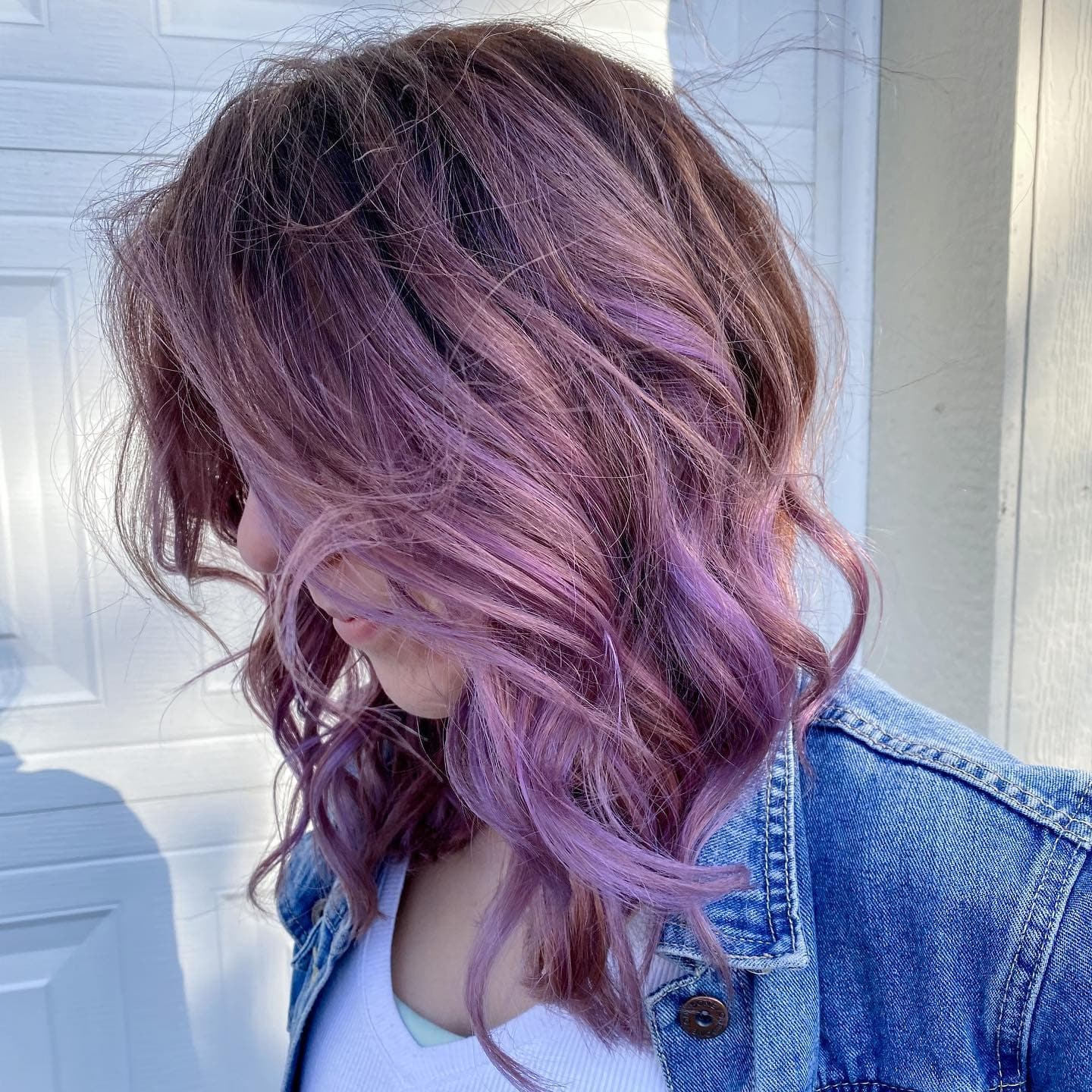 21. Textured Rose-Lavender Waves - Lavender Hair Color