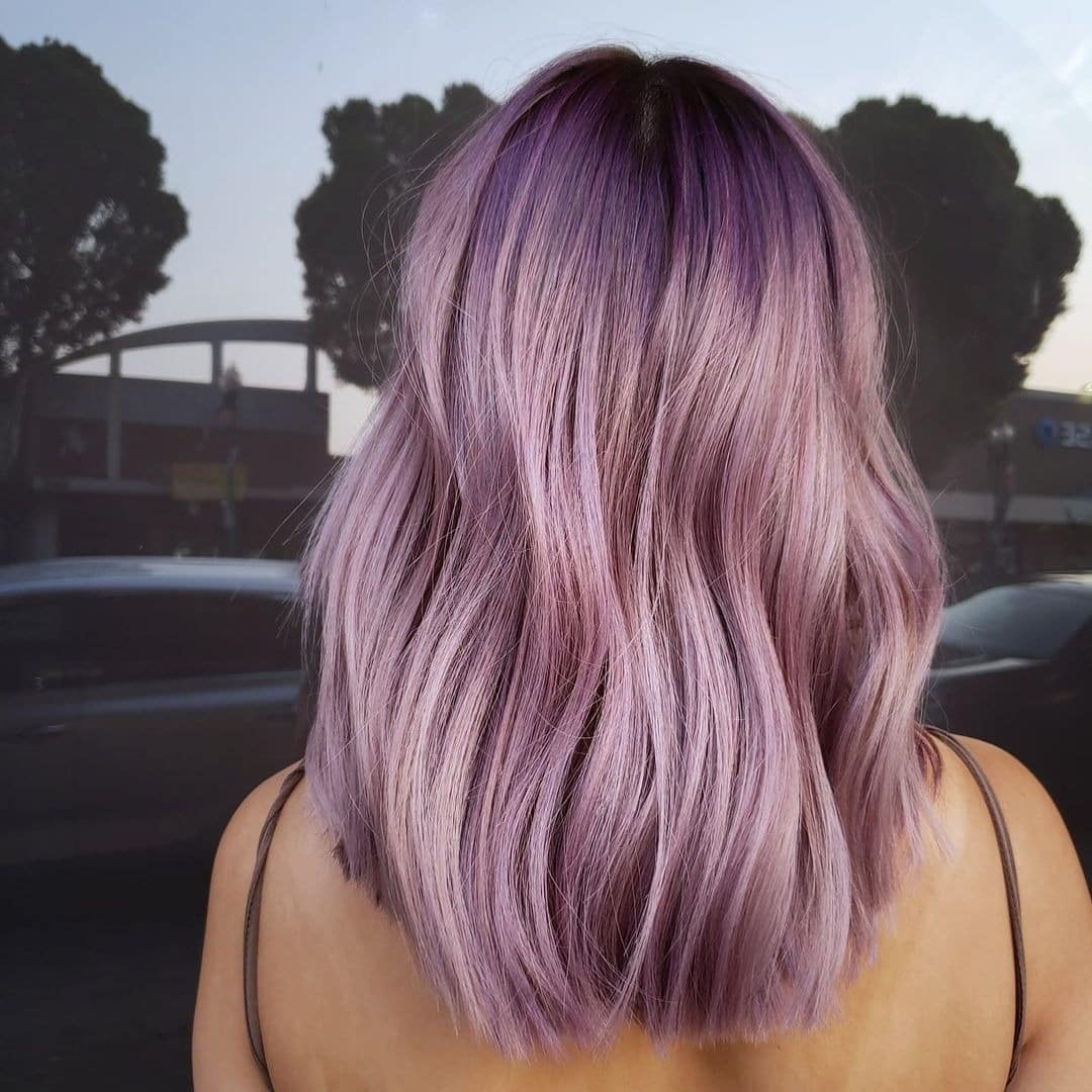 22. Soft Lavender Lob - Lavender Hair Color