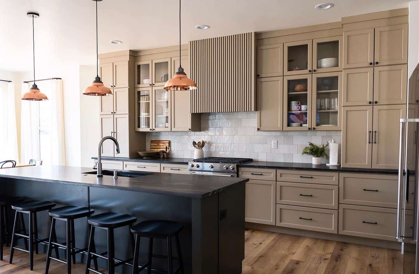 16. Clay Beige with Copper Touches - earth tones kitchen ideas