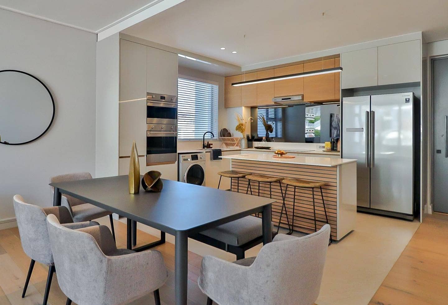 21. Streamlined Neutrals with Modern Touches - earth tones kitchen ideas