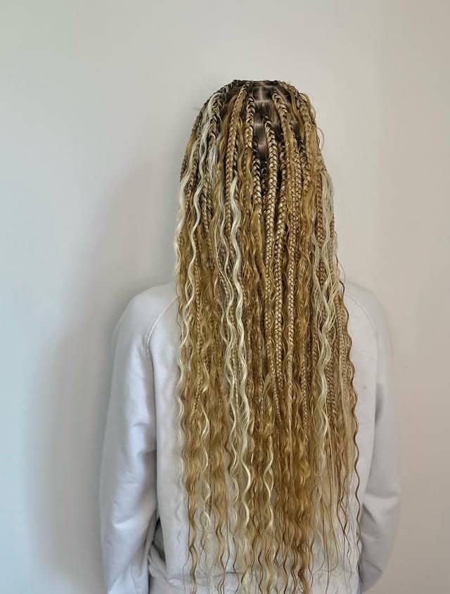 8. Boho-Inspired Micro Braids with Crimped Waves - Braided Hairstyles