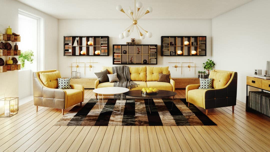 2. Golden Accents with Modern Warmth - light living room ideas