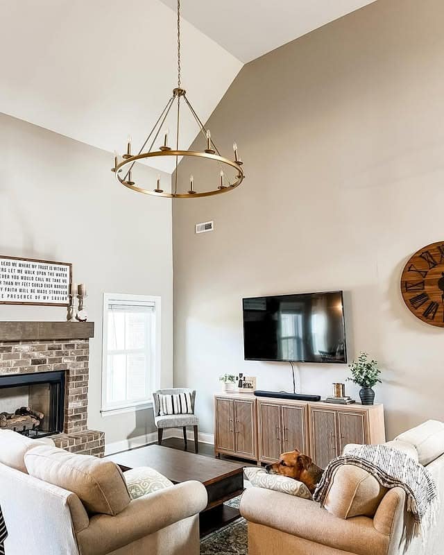 4. Casual Neutral Gathering Space - light living room ideas