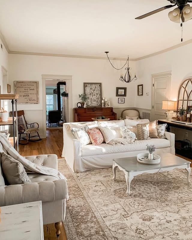 5. Soft Cottage-Inspired Comfort - light living room ideas