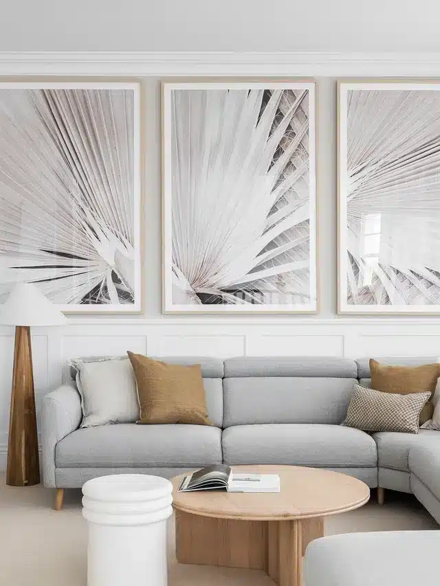 7. Minimalist Grey with Statement Art - light living room ideas