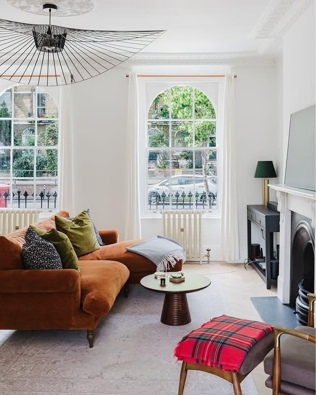 9. Playful Modern with a Colorful Twist - light living room ideas