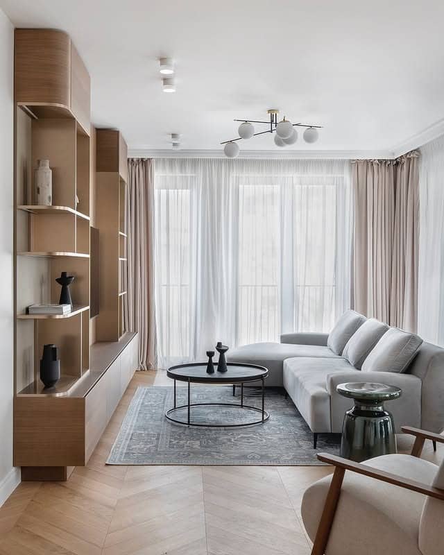 12. Streamlined Minimalist Elegance - light living room ideas