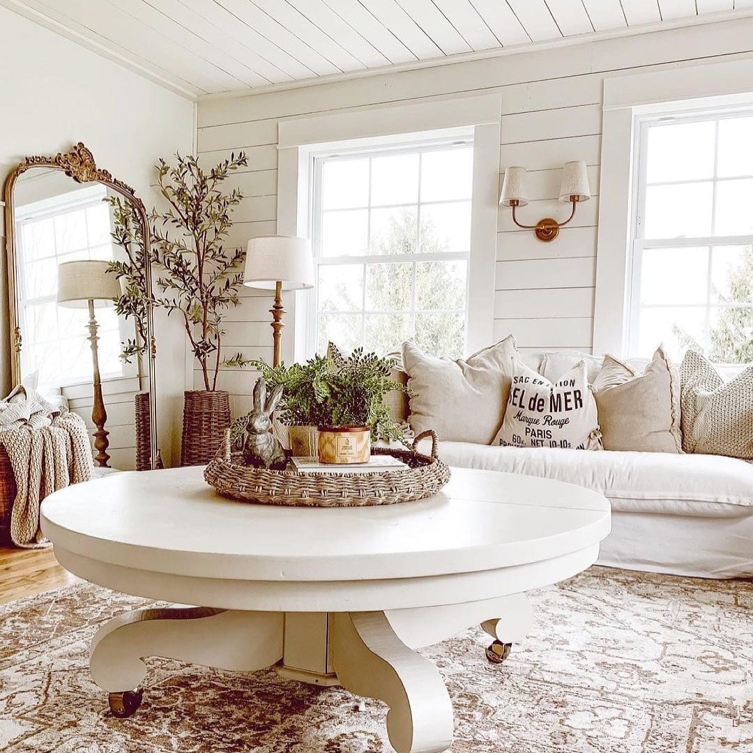 14. Cottage Charm with Rustic Accents - light living room ideas