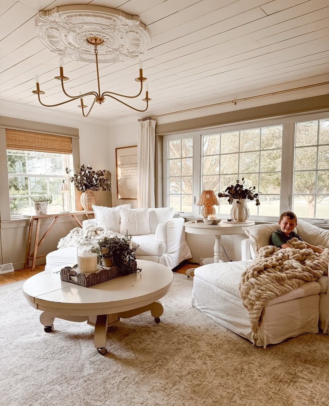 19. Layered Whites with Elegant Details - light living room ideas