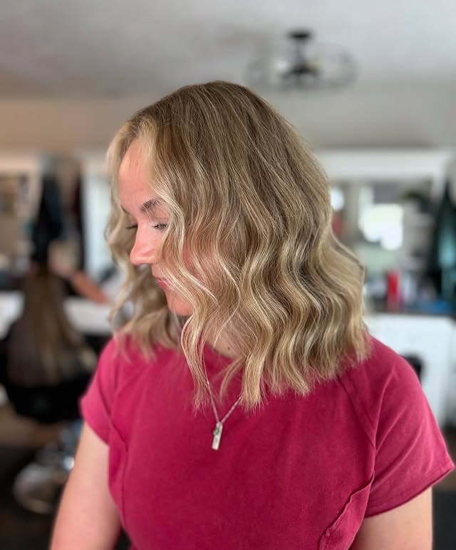 13. Light Bronde Bob with Soft Waves - Bronde Hair Color