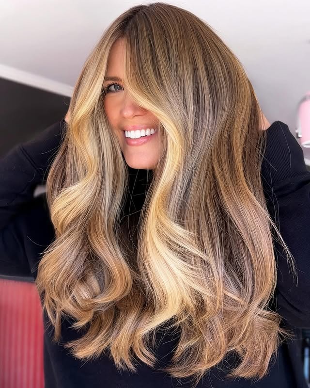 16. Golden Bronde with Face-Framing Layers - Bronde Hair Color