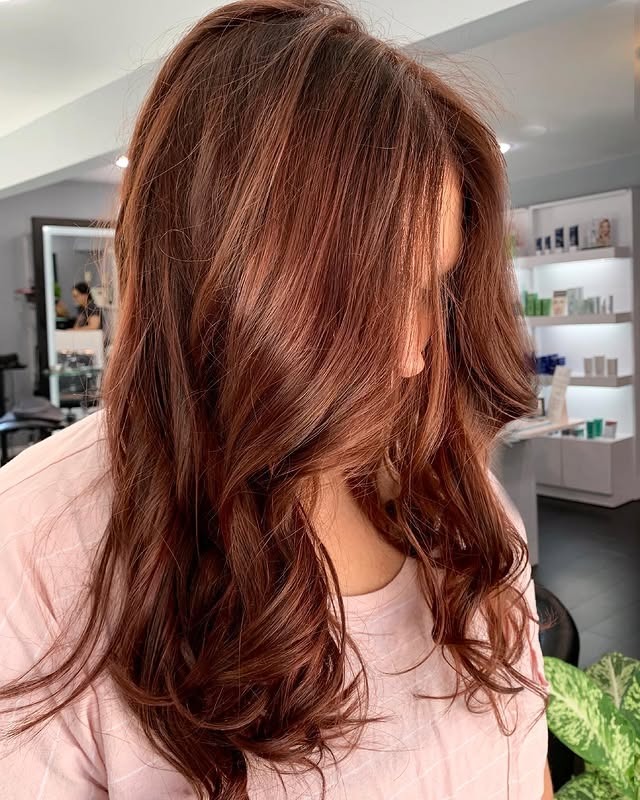 2. Soft Copper Brown Layers - Warm Brown Hair Color