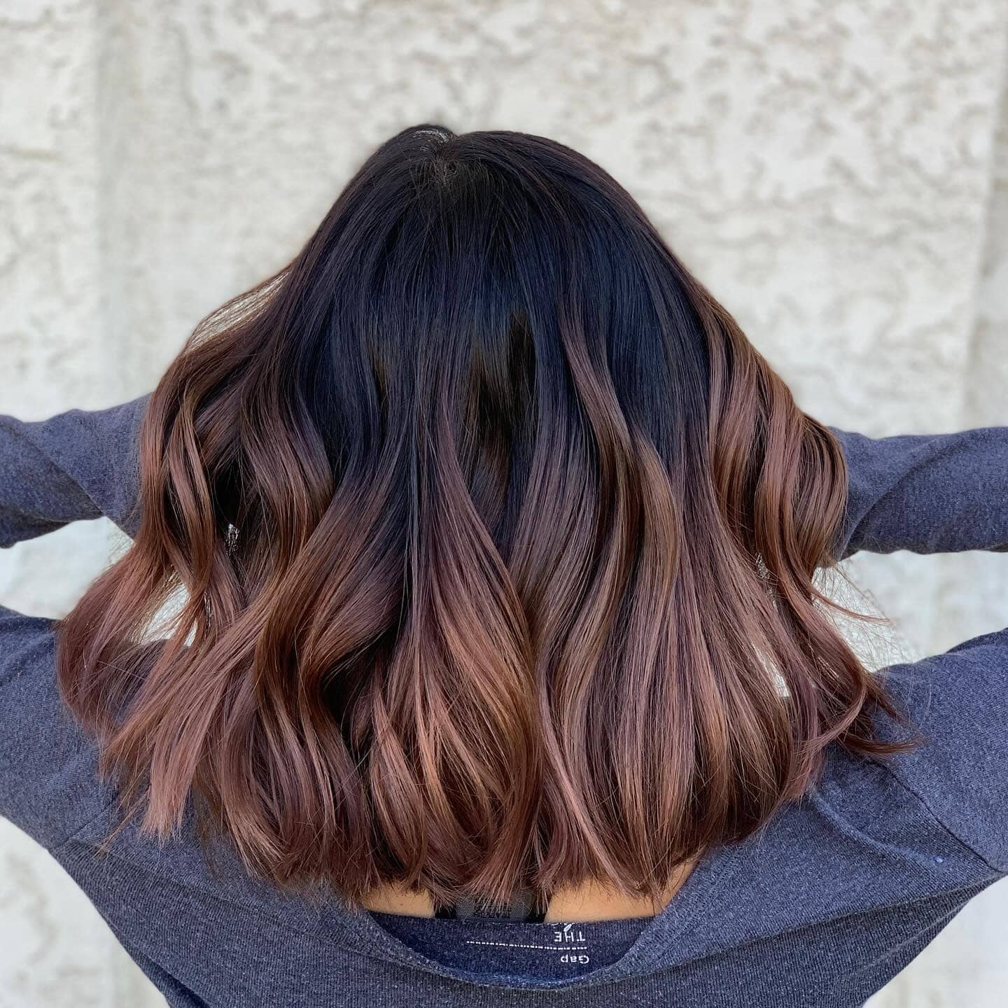 14. Brunette Rose Balayage - Warm Brown Hair Color