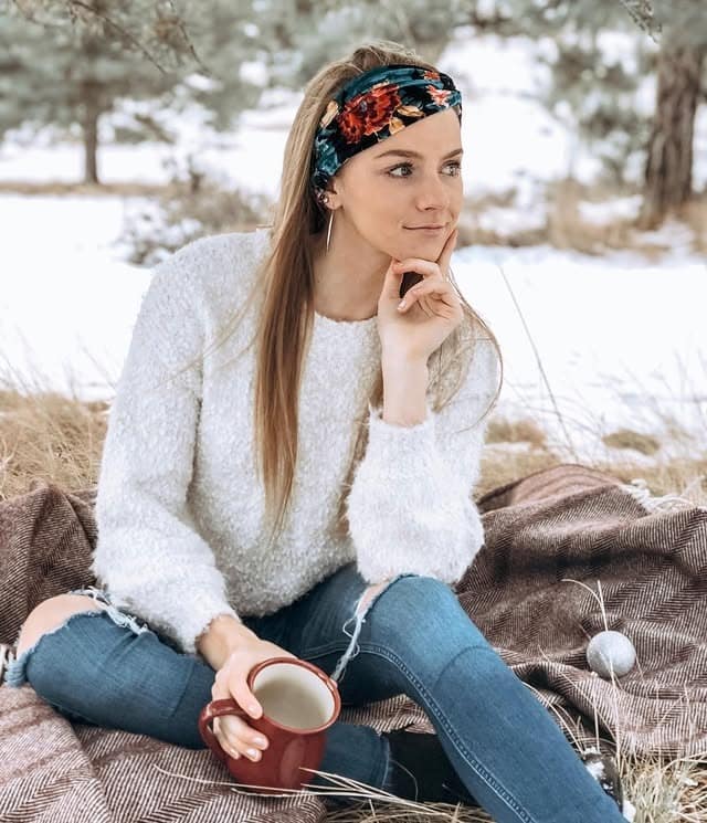 3. Cozy Texture with Floral Accent - Headband Hairstyles