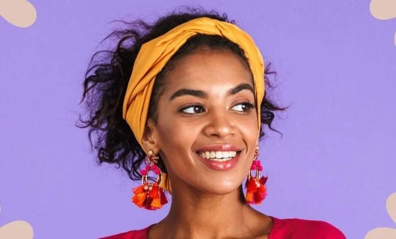 8. Curly Texture with Golden Band - Headband Hairstyles