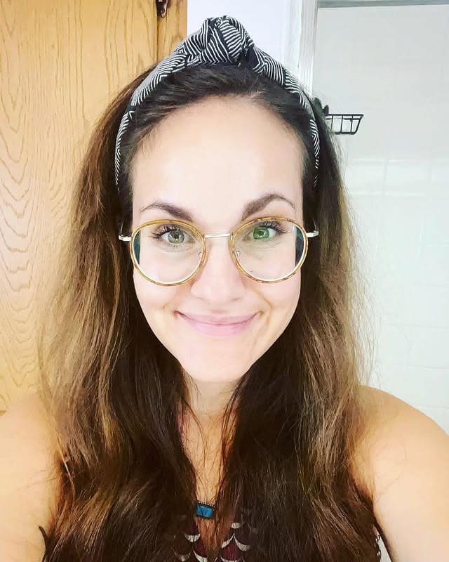 13. Textured Brunette with Striped Knot - Headband Hairstyles