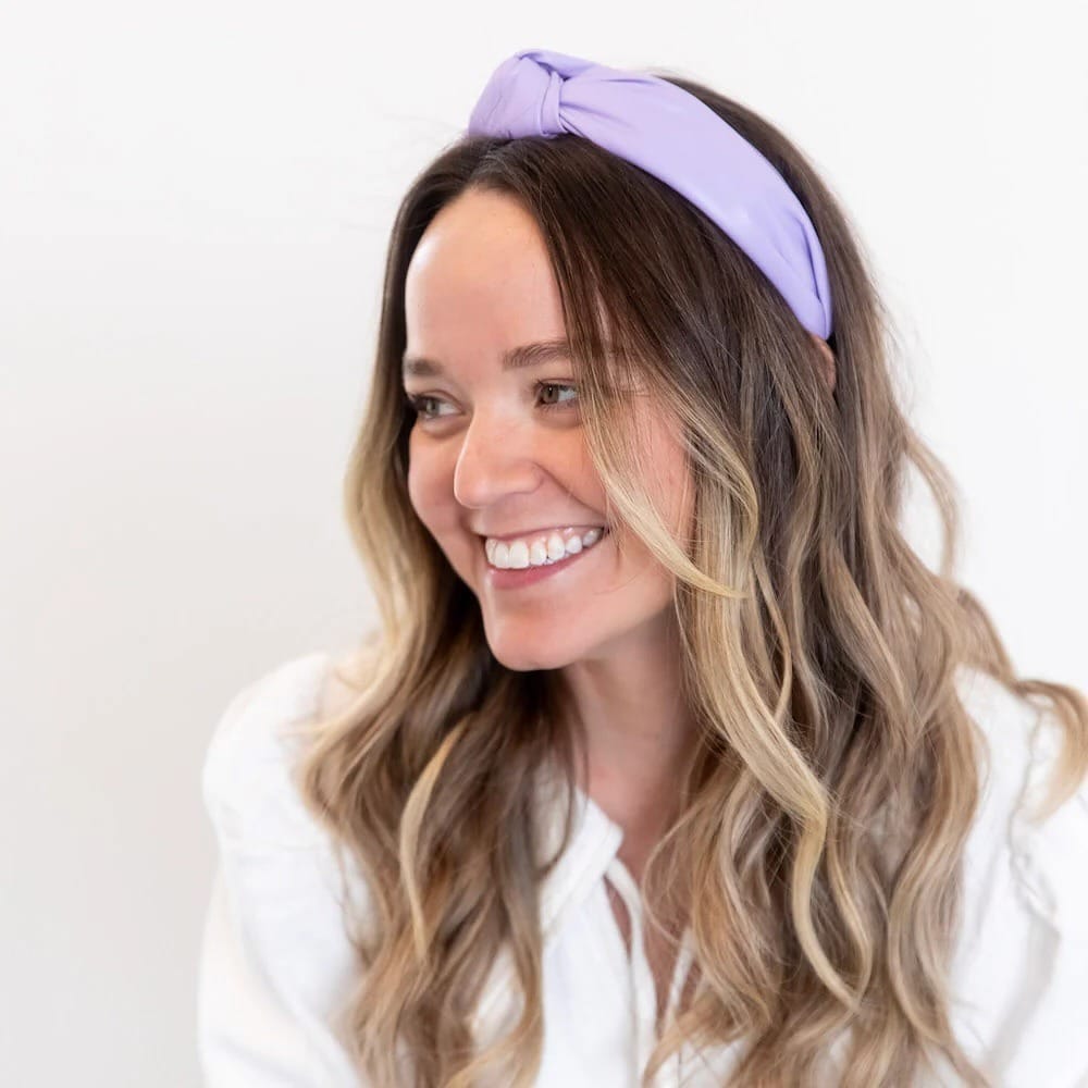 18. Balayage Waves with Lavender Knot - Headband Hairstyles