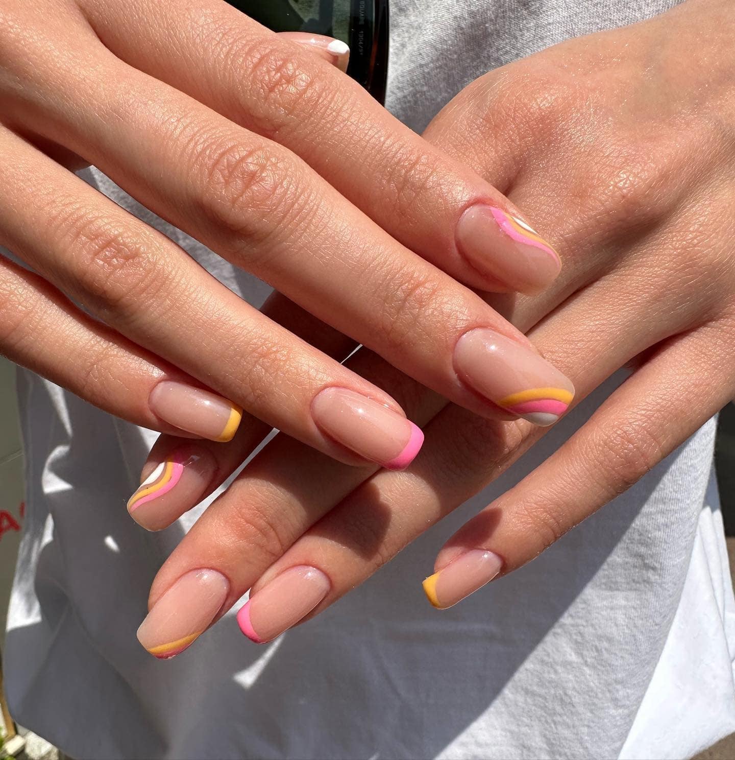 2. Citrus Wave French Tips - boho nail ideas
