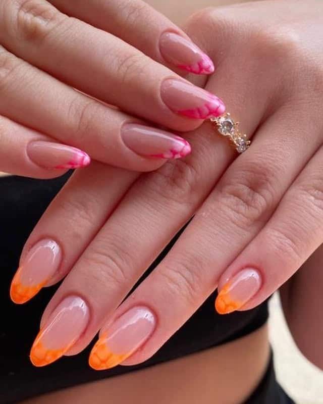 5. Tropical Flame Tips - boho nail ideas