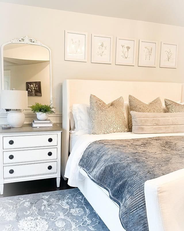 18. Soft Grays with Modern Simplicity - french country bedroom ideas