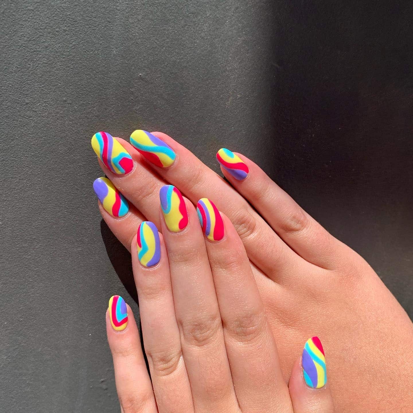 1. Neon Swirl Fantasy - bright color nail ideas