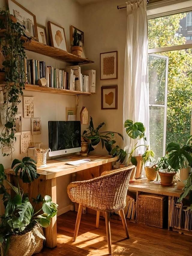 16. Nature-Inspired with Rustic Charm - home office ideas for her