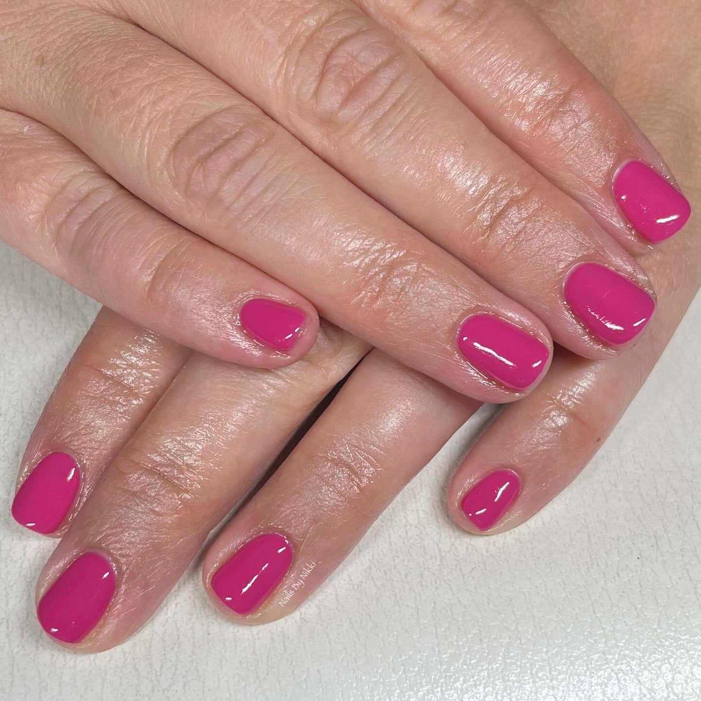 6. Classic Pink Mini Manicure - bright pink nail ideas