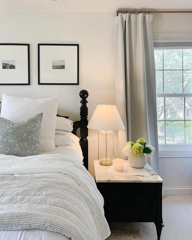 4. Understated Layers - black and green bedroom ideas