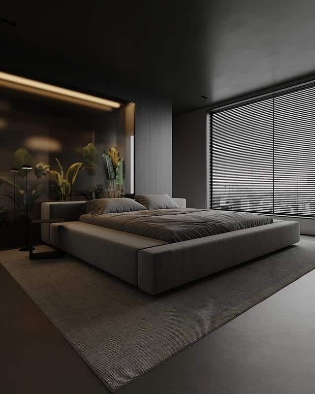7. Monochrome Luxe - black and green bedroom ideas