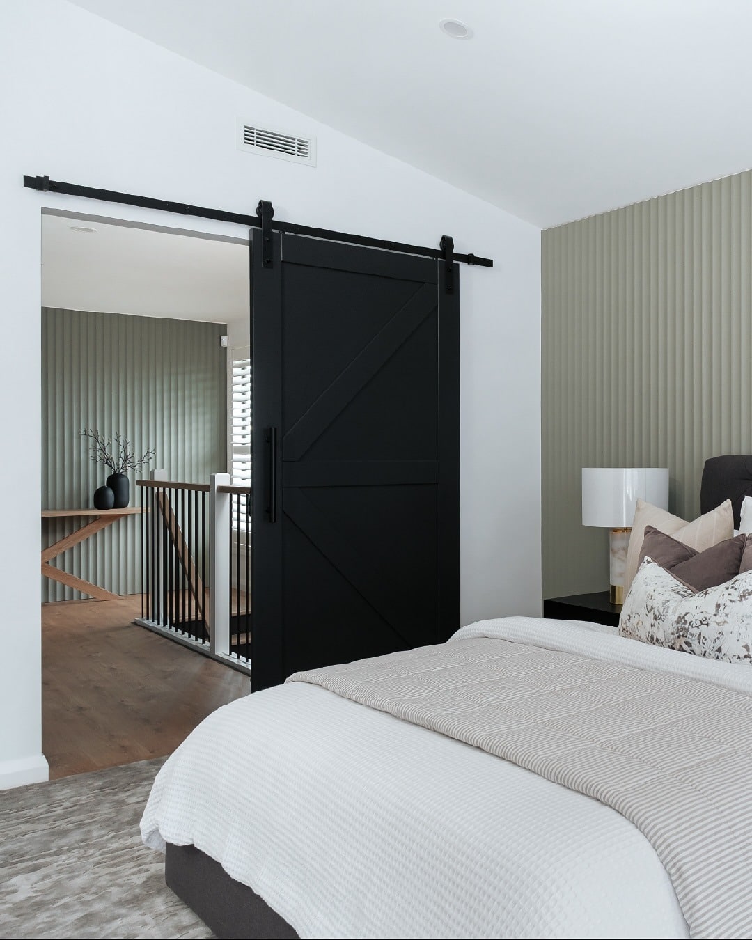 18. Clean Lines with Dark Contrast - black and green bedroom ideas