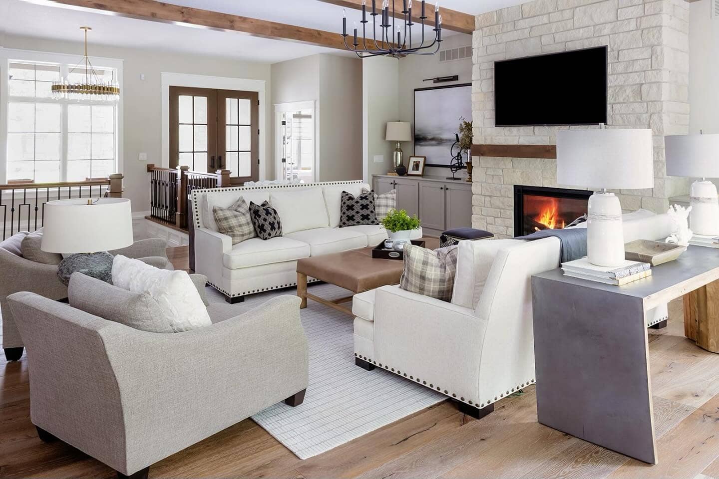 8. Textured Neutrals with Rustic Elegance - neutral living room ideas