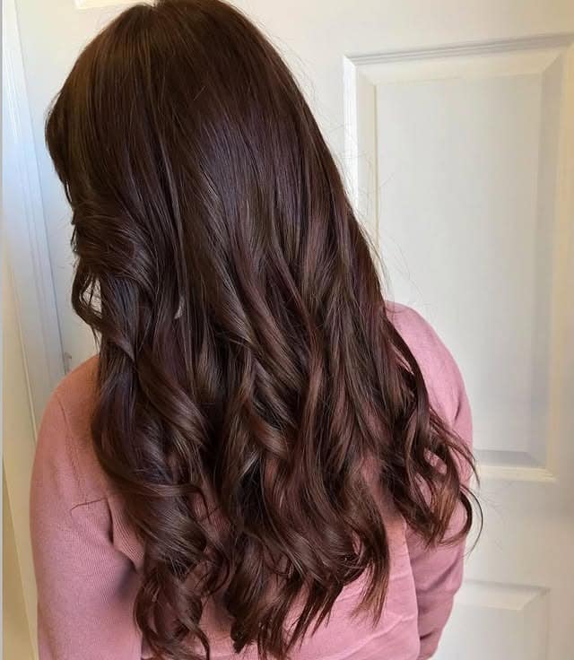 2. Soft Curls with Subtle Cherry Tones - Chocolate Cherry Hair Color