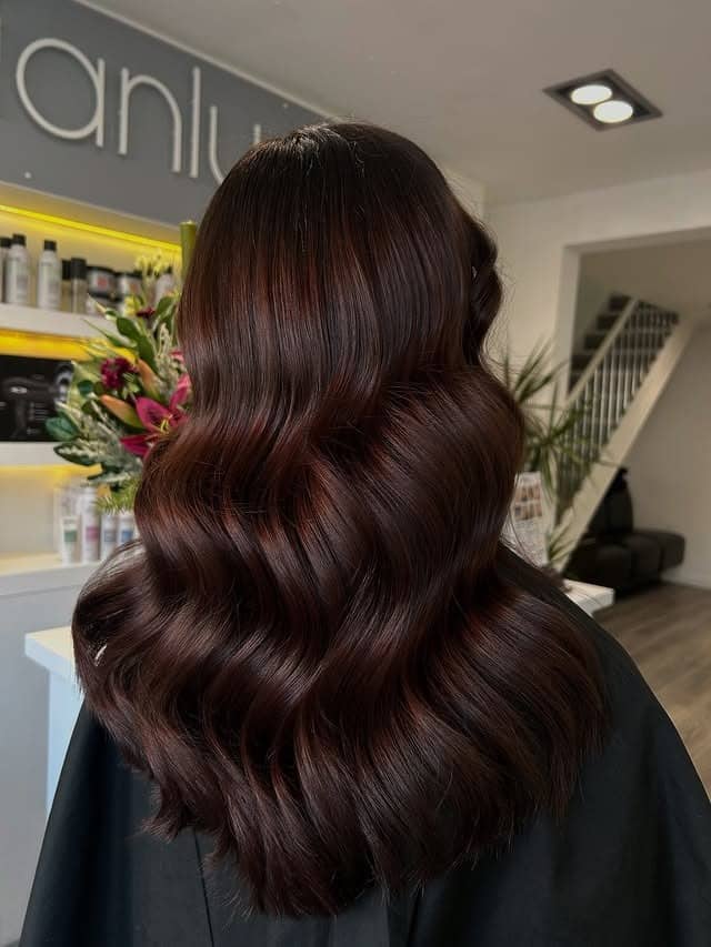 3. Glossy Waves in Chocolate Cherry - Chocolate Cherry Hair Color