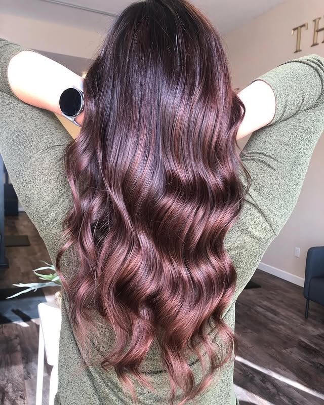 4. Sunlit Chocolate Cherry Flow - Chocolate Cherry Hair Color