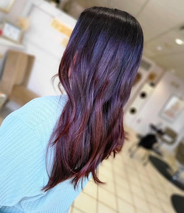 14. Dimensional Layers with Dark Cherry Tones - Chocolate Cherry Hair Color