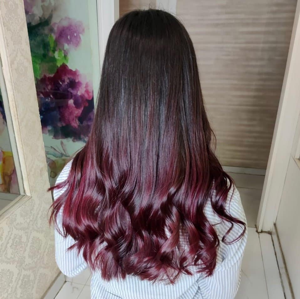 16. Ombre Chocolate to Cherry Gradient - Chocolate Cherry Hair Color