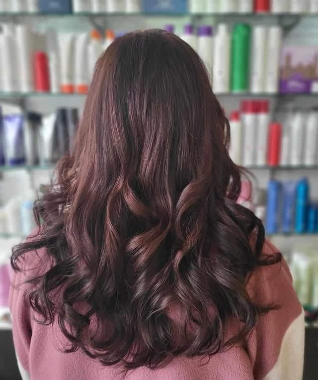 19. Chocolate Cherry with Soft Spirals - Chocolate Cherry Hair Color