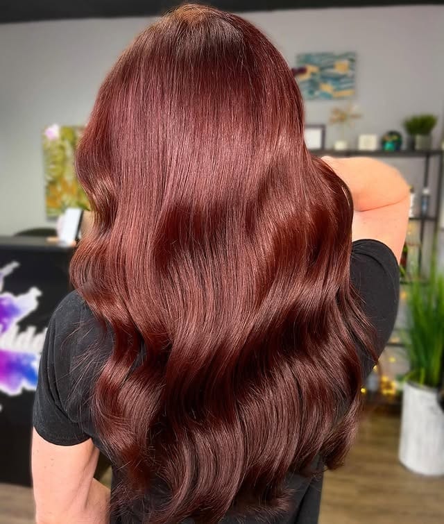 20. Glossy Chocolate Cherry Glamour - Chocolate Cherry Hair Color