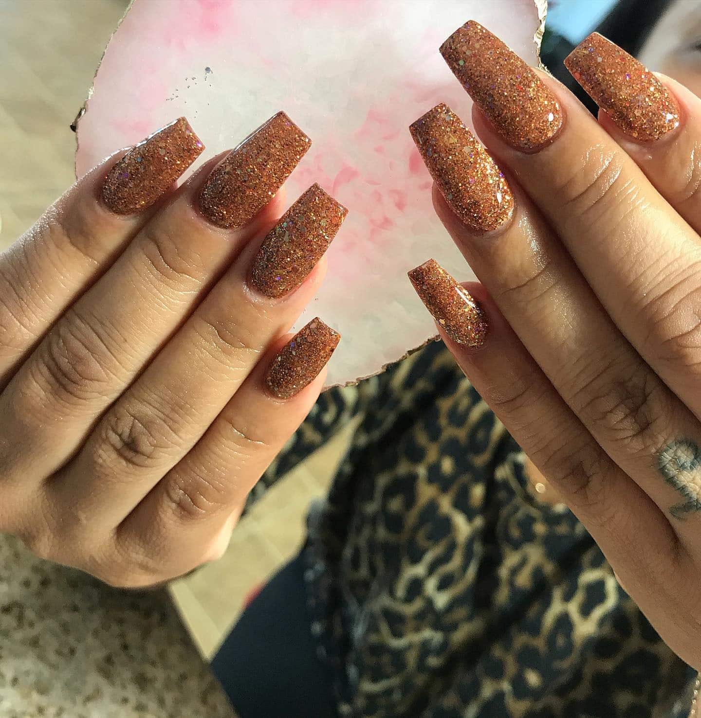 10. Glitter Luxe Copper - copper color nail ideas