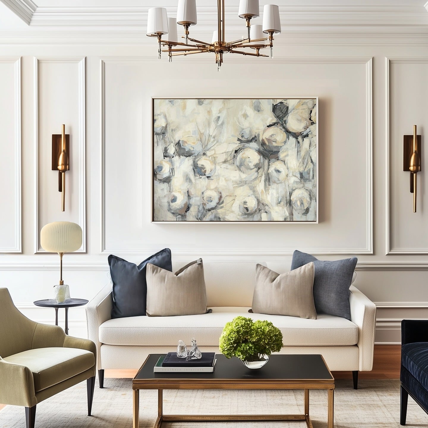 15. Classic Neutrals with Contemporary Art - traditional living room ideas