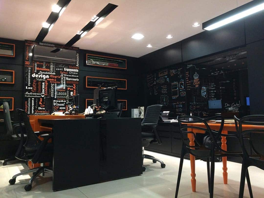 18. Creative Edge with Graphic Expression - black office ideas