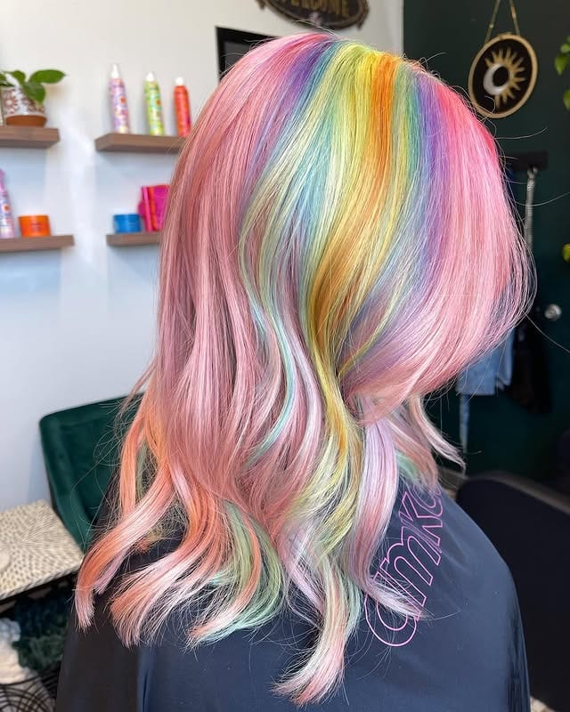 1. Pastel Rainbow Elegance - Vivid Hair Color