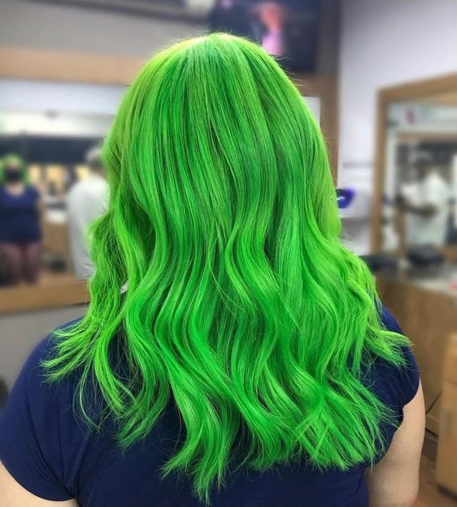 9. High-Impact Neon Green - Vivid Hair Color